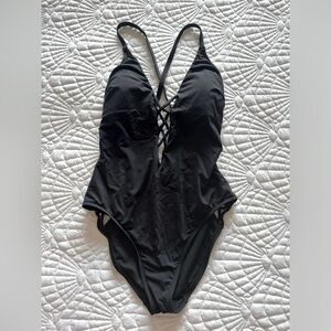 Kenneth Cole lace up black one piece